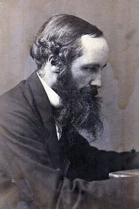 James Clerk Maxwell in profile, bearded